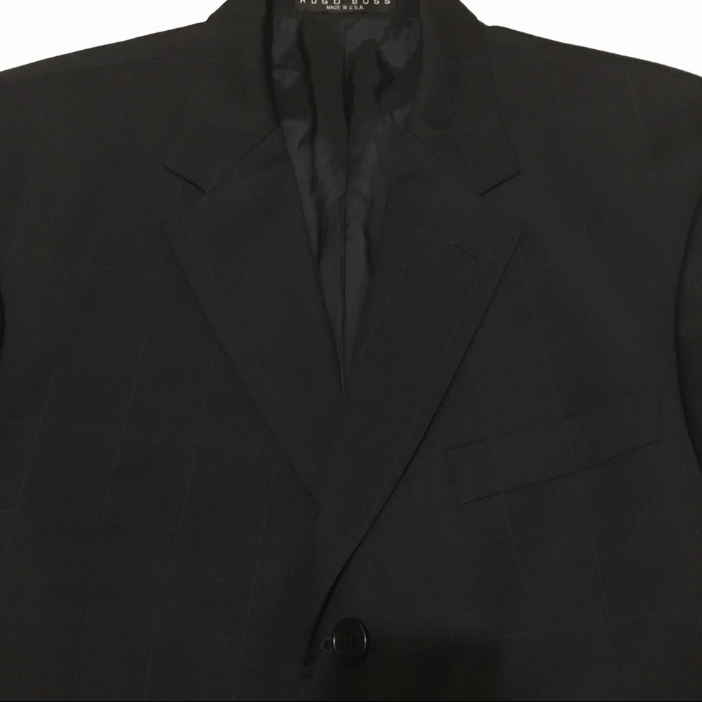 SALE🌹HP🌹Hugo Boss Plaid Navy Sport Coat 100% Virgin Wool